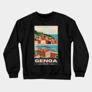 A Vintage Travel Art of Genoa - Italy Crewneck Sweatshirt